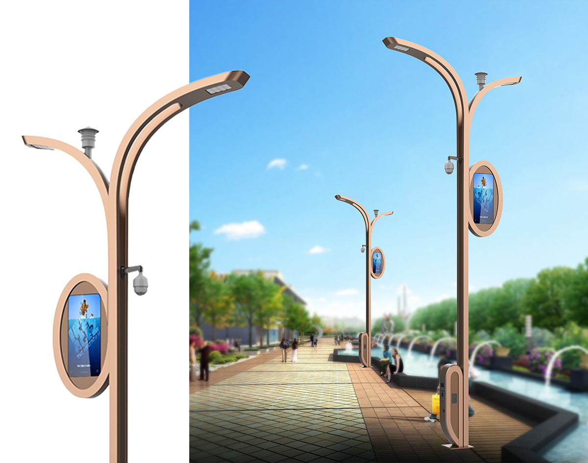 Smart City Modern Type Customized Function Wisdom Light Pole