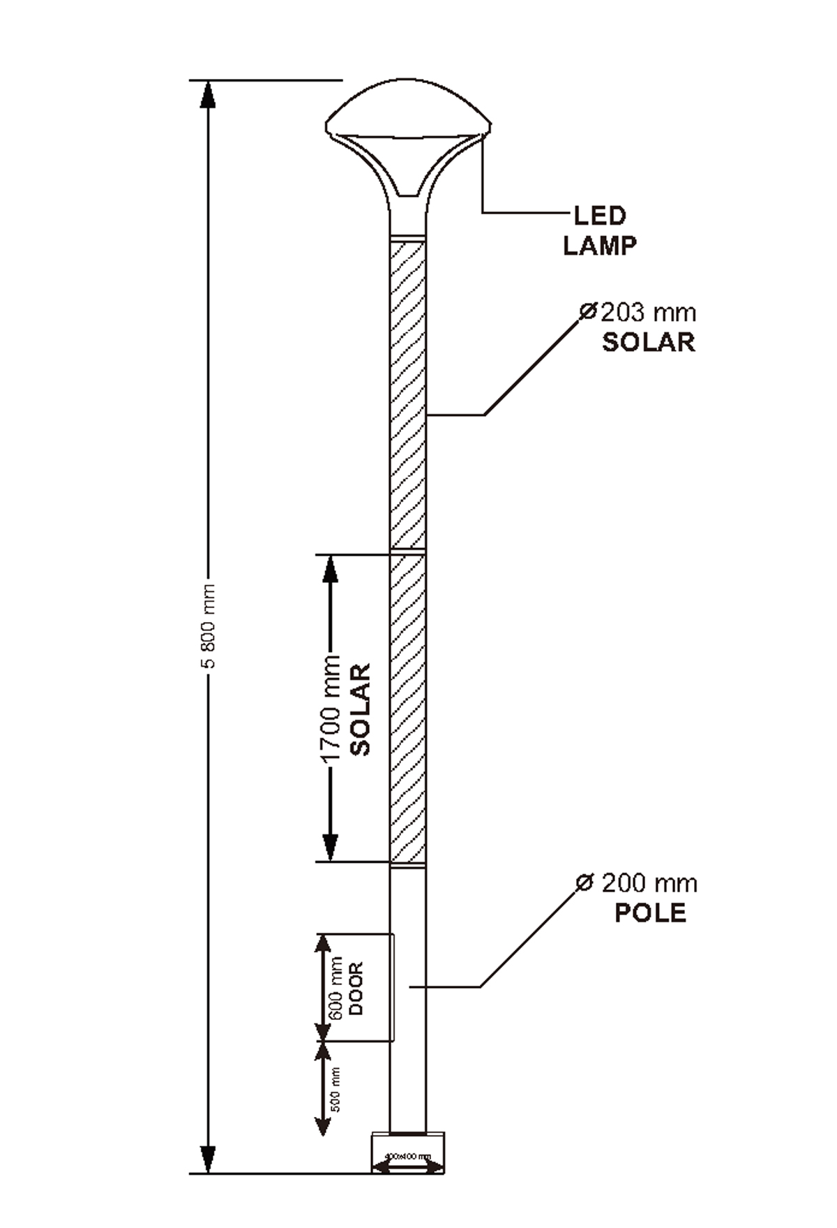 solar smart stolpe CAD