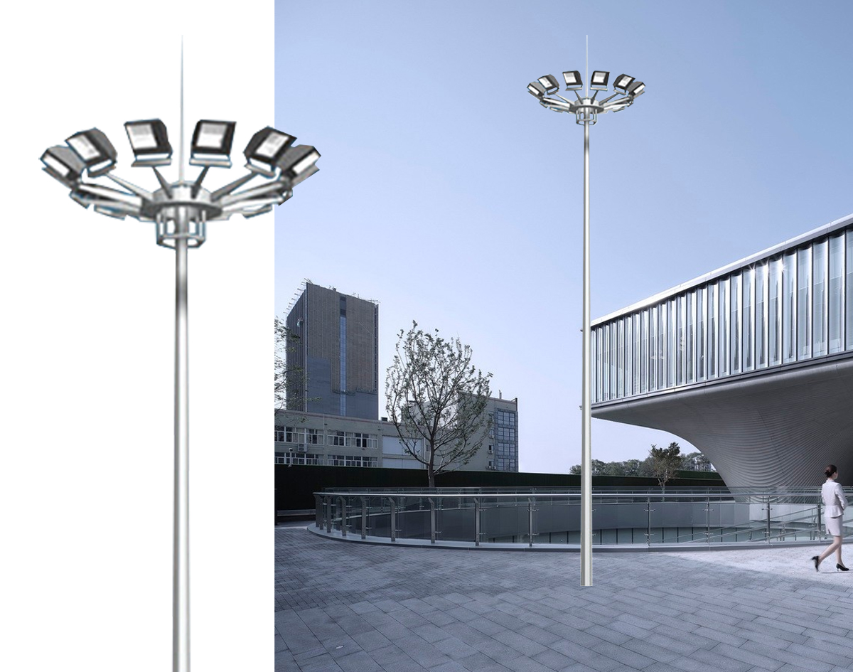 15m-45m Automatic Lift High Mast Light Pole