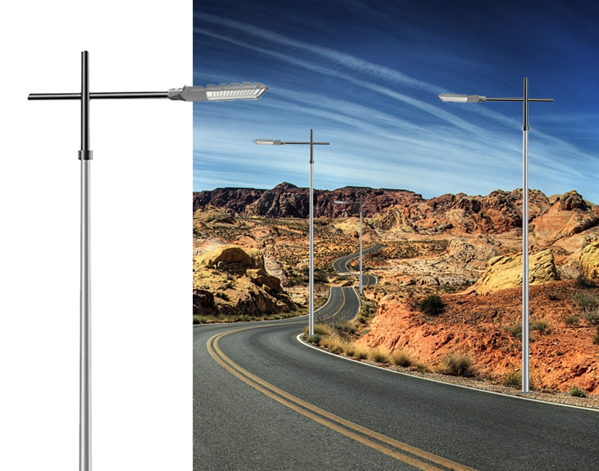 Single Arm Galvanized LED Light Pole
