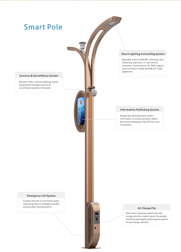 Smart City Modern Type Customized Function Wisdom Light Pole 2