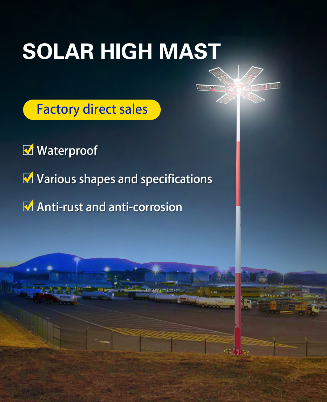 Solar high mast