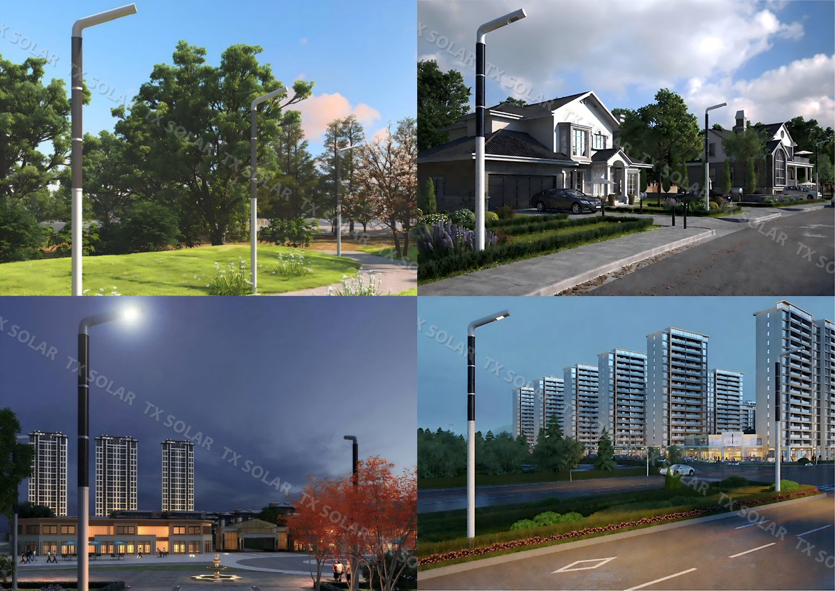 Solar pole light application